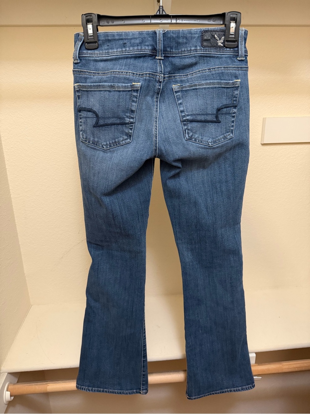 American Eagle Kickboot Flare Jeans Blue 360 Super Stretch 0 Short - Picture 2 of 5